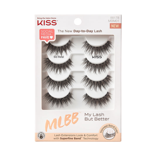 KISS My Lash But Better Fake Eyelashes Multipack, ‘So Real’, Black