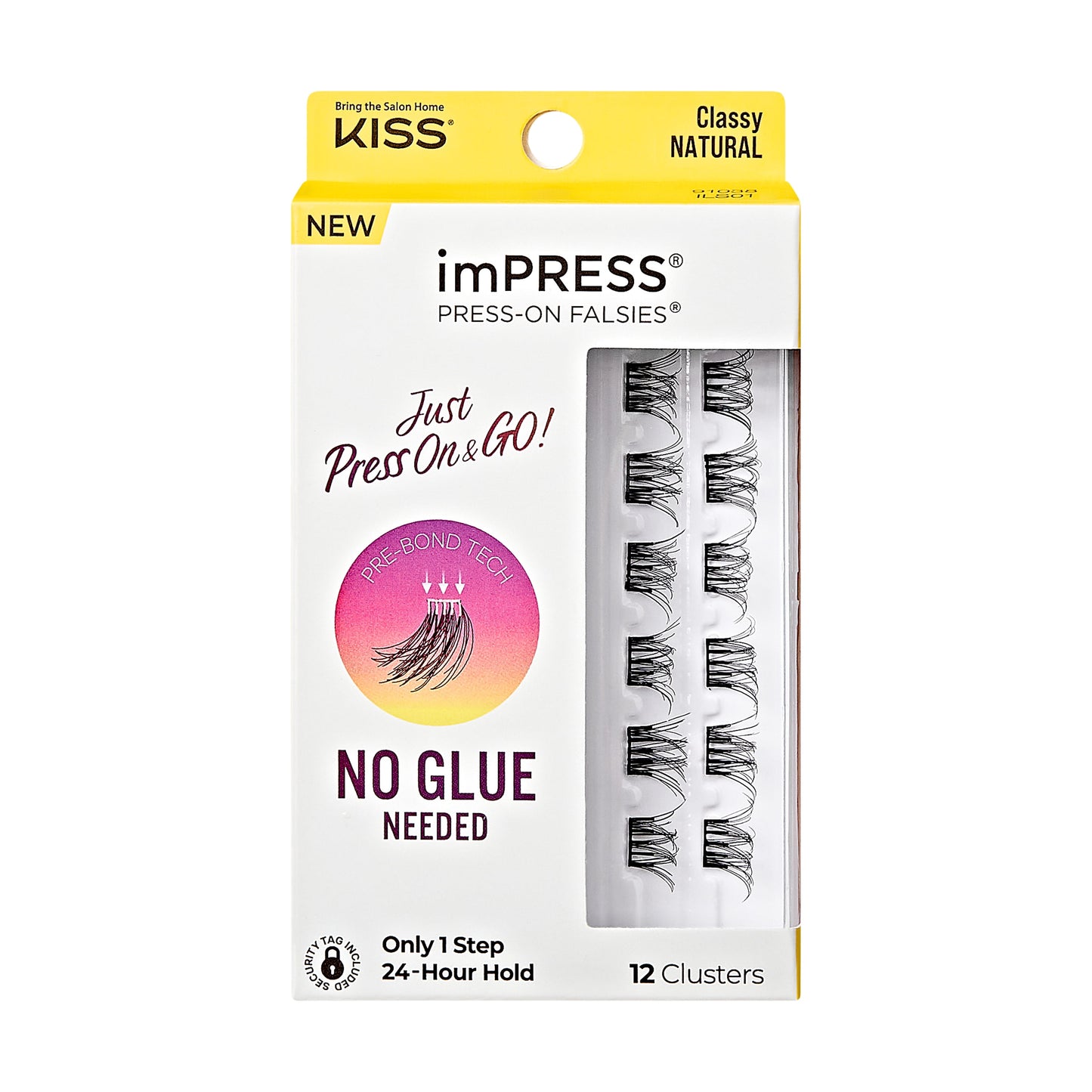 KISS USA imPRESS Press-On Falsies Eyelash Clusters Minipack, Natural,