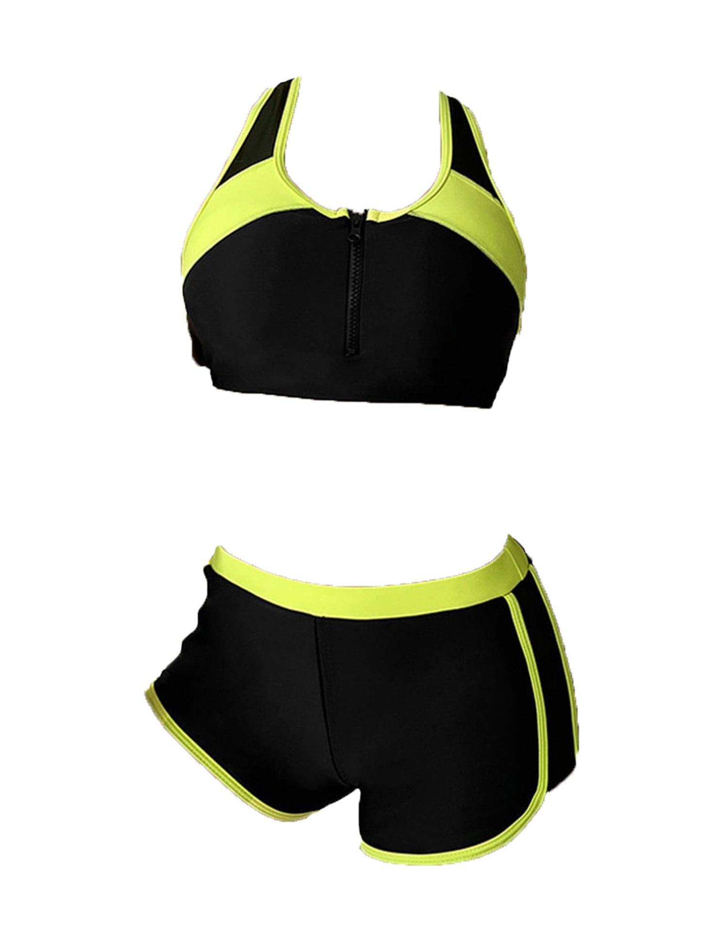 Nyeemya Women's Workout Set Yoga Bra Crop Top with Bodycon Shorts Trac