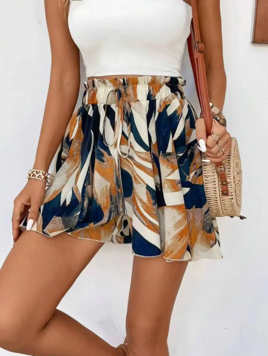 Women's Shorts Spring Summer Floral Print High Waist Shorts Boho Casual Elastic Waist Beach Vacation Daily Fashion Bottoms