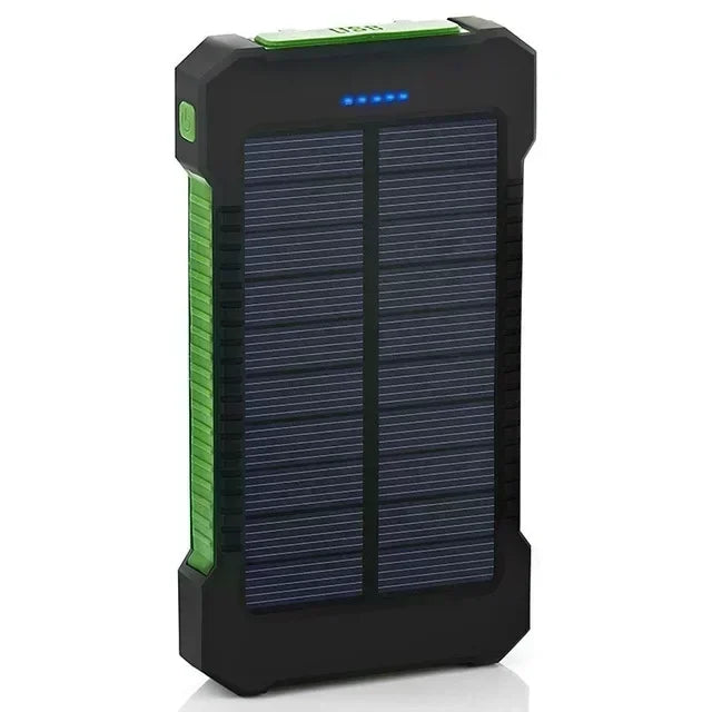 200000mAh Portable Solar Power Bank, External Battery, Fast Charging, Waterproof, with SOS Flashlight Emergency Power Supply New