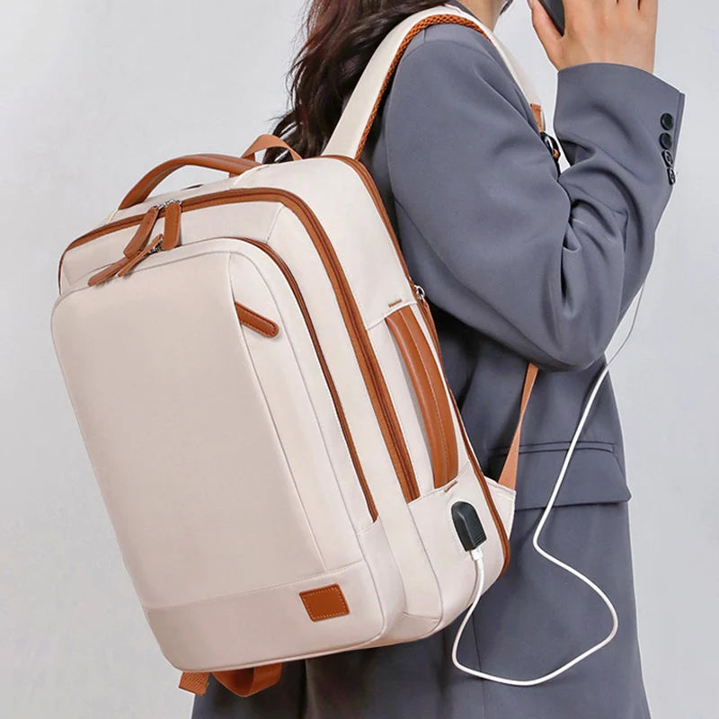 Women Business Backpack Waterproof Laptop Computer Pack Weekender Commuter Bag With USB Port College Student Bags Travel Daypack