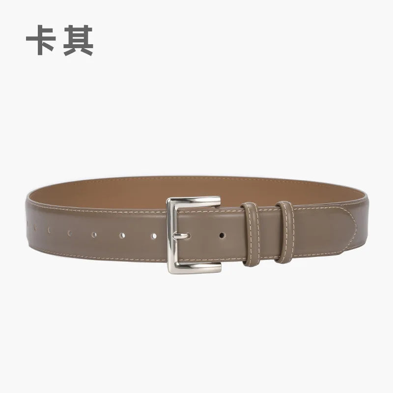 9 Colors Business Women Office Suits Trousers Belts Genuine Cow Leather Corset Dress Shirt Waist Belts Cowhide Femme Ceinture