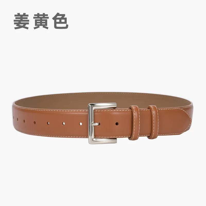 9 Colors Business Women Office Suits Trousers Belts Genuine Cow Leather Corset Dress Shirt Waist Belts Cowhide Femme Ceinture