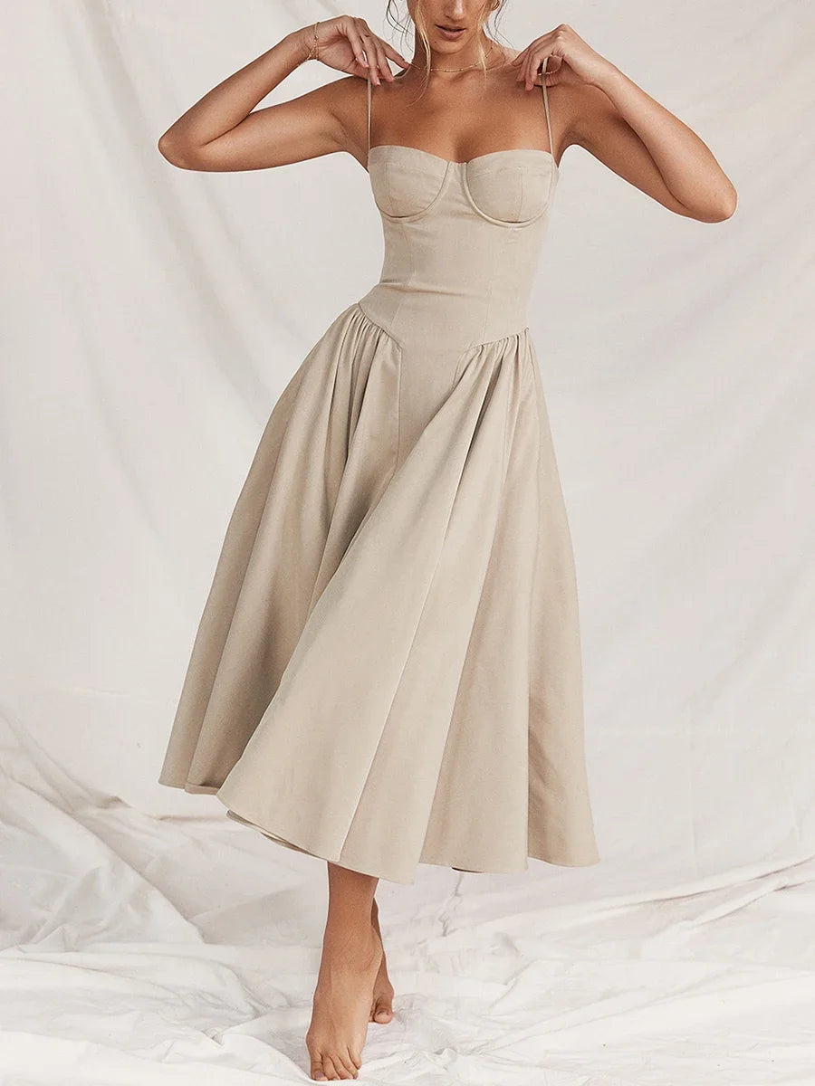 French Retro Dress for Women Sleeveless Dopamine Wear Strappy Dress Fall pring Clothes for Ladies