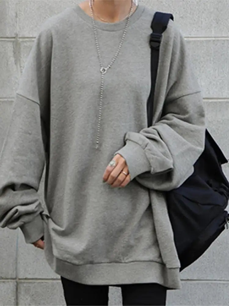 ZANZEA Oversized Winter Sweatshirt Fashion Women Long Sleeve Solid Loose Pullover Autumn Hoodies Casual Sweatshirts Streetwear