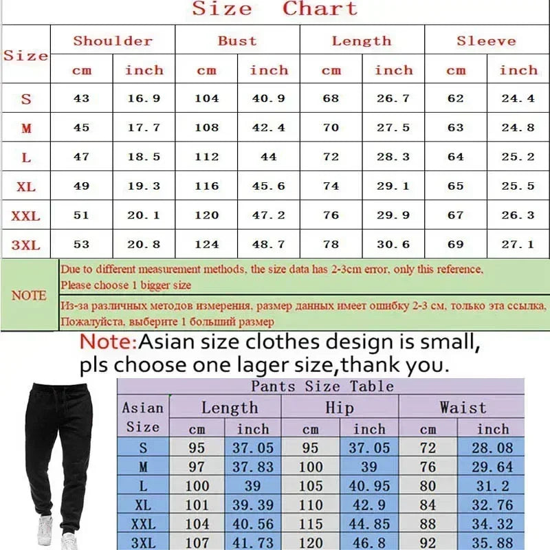 2024 New Men's Autumn Winter Sets Zipper Hoodie+Pants Pieces Casual Tracksuit Male Sportswear Brand Clothing Sweat Suit