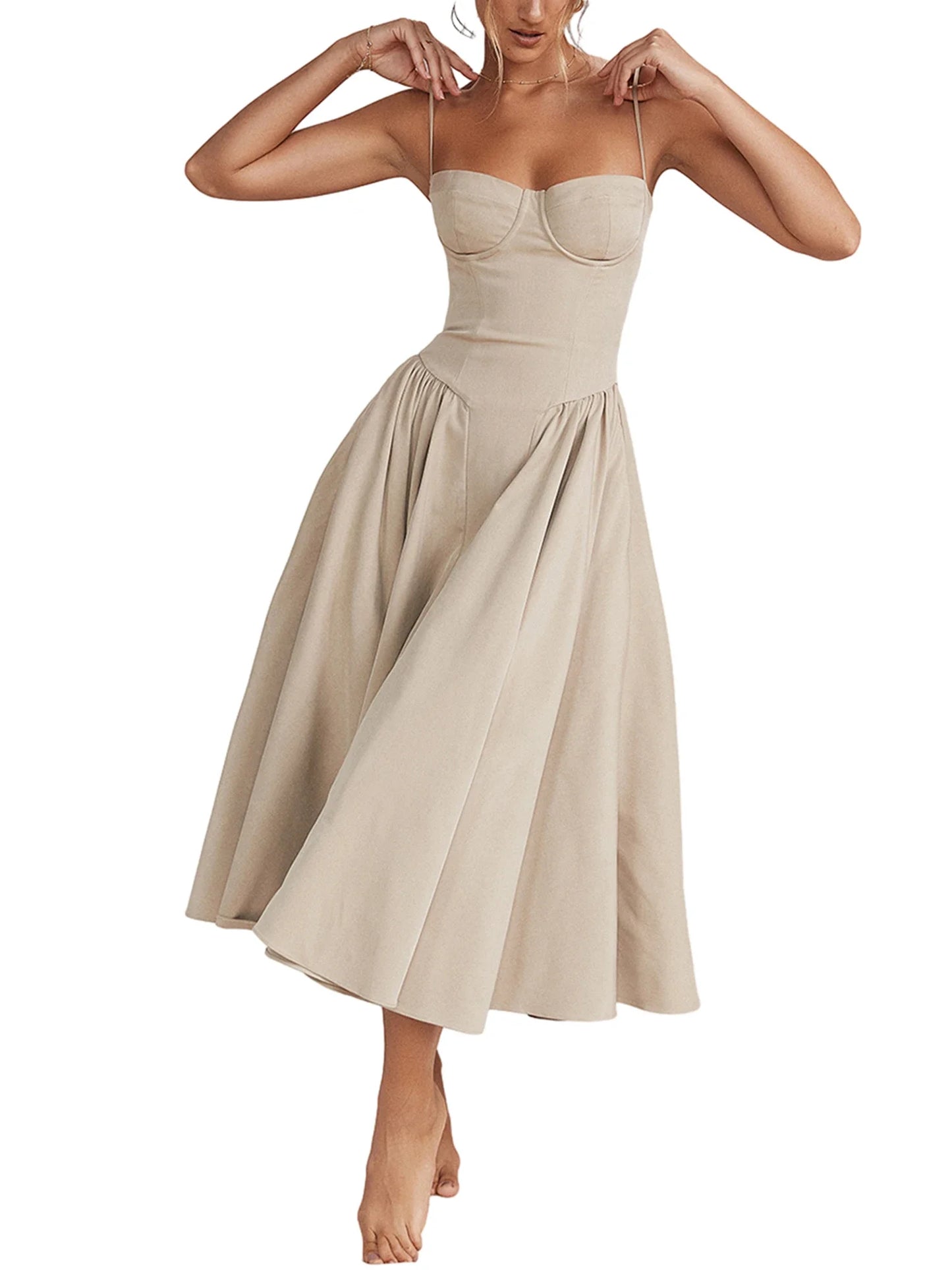 French Retro Dress for Women Sleeveless Dopamine Wear Strappy Dress Fall pring Clothes for Ladies