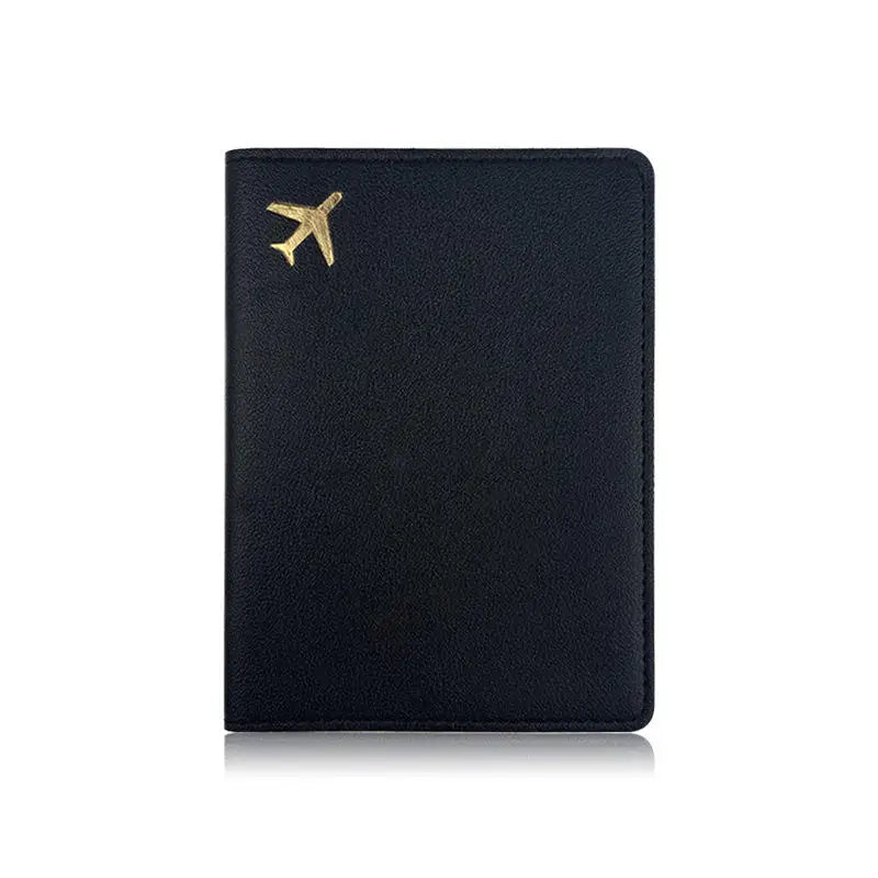 Luxury Gold Airplane Passport Cover Custom Name Men Women Business Passport Holder Personalized Logo Initials Travel Accessories