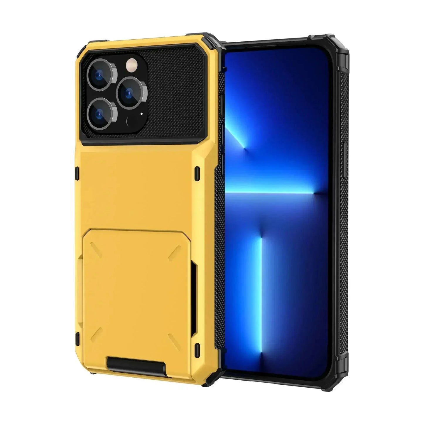 Card Holder Case For iPhone 17 Pro Max 17e 16 Pro Max 15 14 13 12 Heavy Duty Wallet Hidden Flip Slot Protective Hard Back Covers