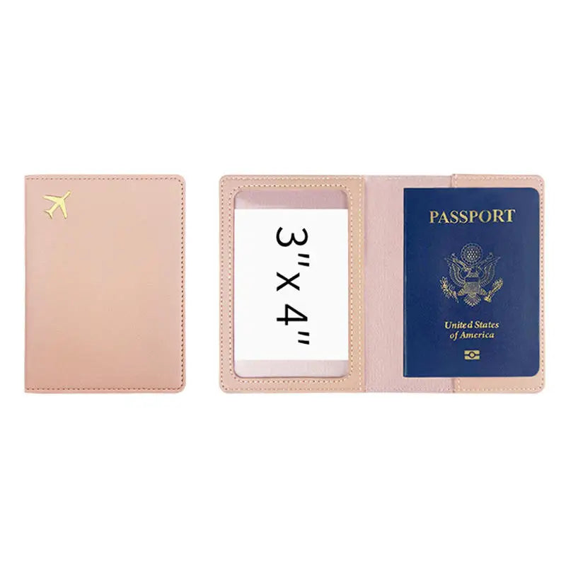 Luxury Gold Airplane Passport Cover Custom Name Men Women Business Passport Holder Personalized Logo Initials Travel Accessories