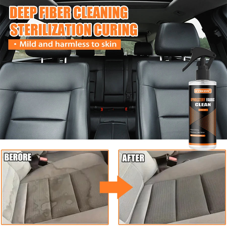 Car Interior Cleaner Leather Fabric Roof Cleaning Washing-Free Safety Belt Cleaner Powerful Stain Removal Auto Detailing