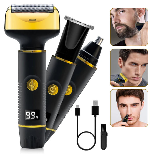 Shaver Professional Electric Razor Shaving Machine Waterproof Beard Trimmer Metal Razor Digital Display Shavers for Men