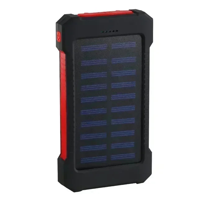 200000mAh Portable Solar Power Bank, External Battery, Fast Charging, Waterproof, with SOS Flashlight Emergency Power Supply New