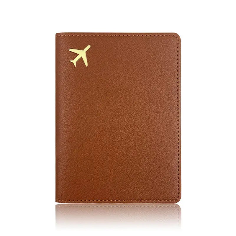 Luxury Gold Airplane Passport Cover Custom Name Men Women Business Passport Holder Personalized Logo Initials Travel Accessories