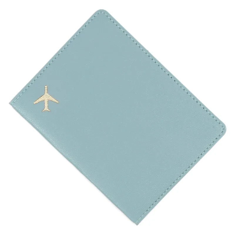 Luxury Gold Airplane Passport Cover Custom Name Men Women Business Passport Holder Personalized Logo Initials Travel Accessories