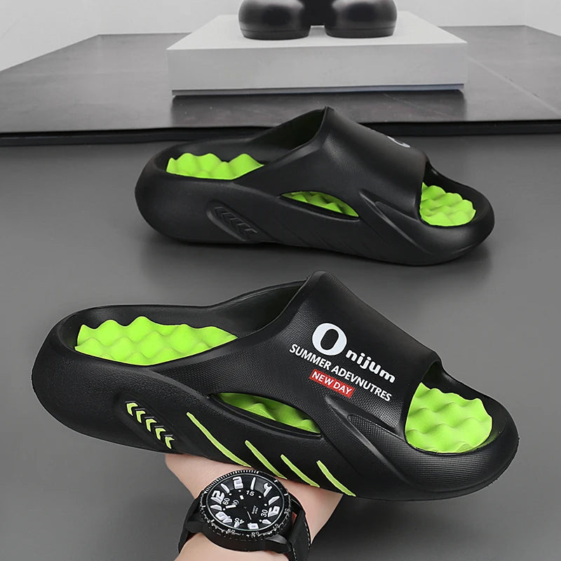 Slippers for Men and Women, New Summer Style, Massage Insoles, Non-Slip, Casual Outdoor Wear, Sports Flip-Flops, Beach Slippers