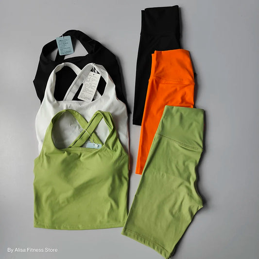 2PCS  Women Yoga Set Workout Sports Bra Set Sportswear Gym Clothing Fitness Long Sleeve Crop Top High Waist Shorts Sports Suits