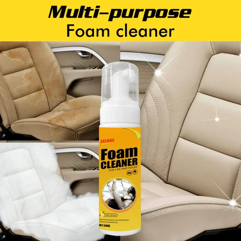 30/60/100/150ml Multi-Purpose Car Wash Foam Cleaner Kit Car Interior Leather Seat Panel Cleaner Anti-aging Cleaning Foam Spray