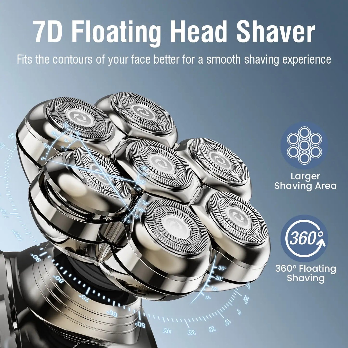 Head Shavers for Bald Men Magnetic Electric Razor 7D Rotary Shaver With Detachable Heads Waterproof Shaving Machine