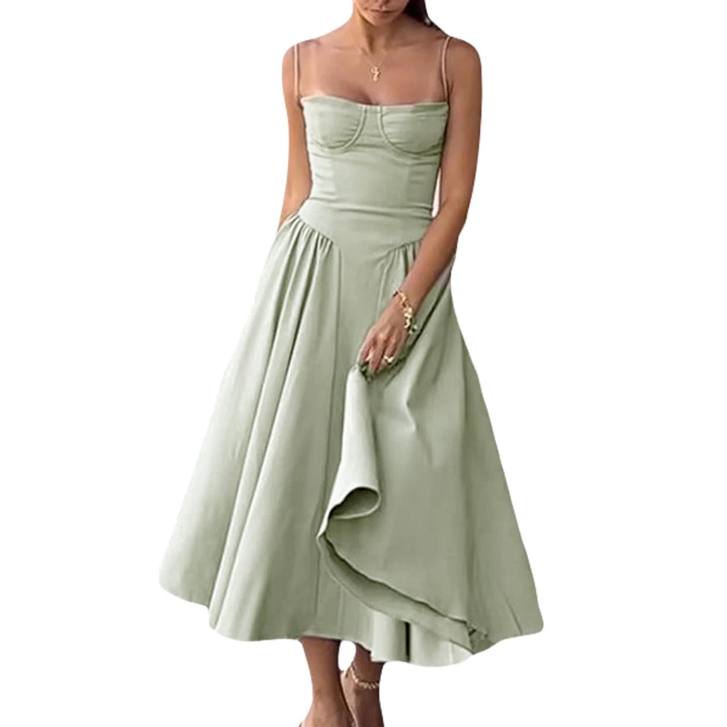 French Retro Dress for Women Sleeveless Dopamine Wear Strappy Dress Fall pring Clothes for Ladies