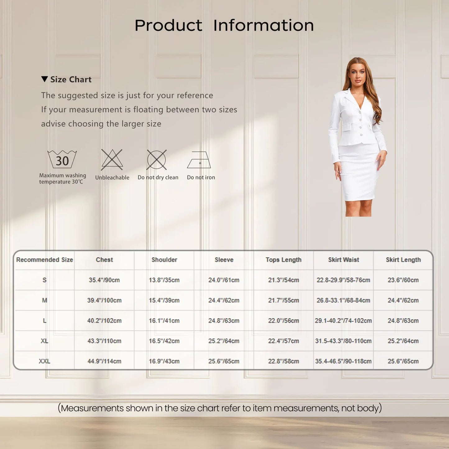 Women 2 Piece Business Formal Skirt Suits Long Sleeve Lapel Blazer Coat with Pencil Skirts for Office Work Banquet Wedding Party