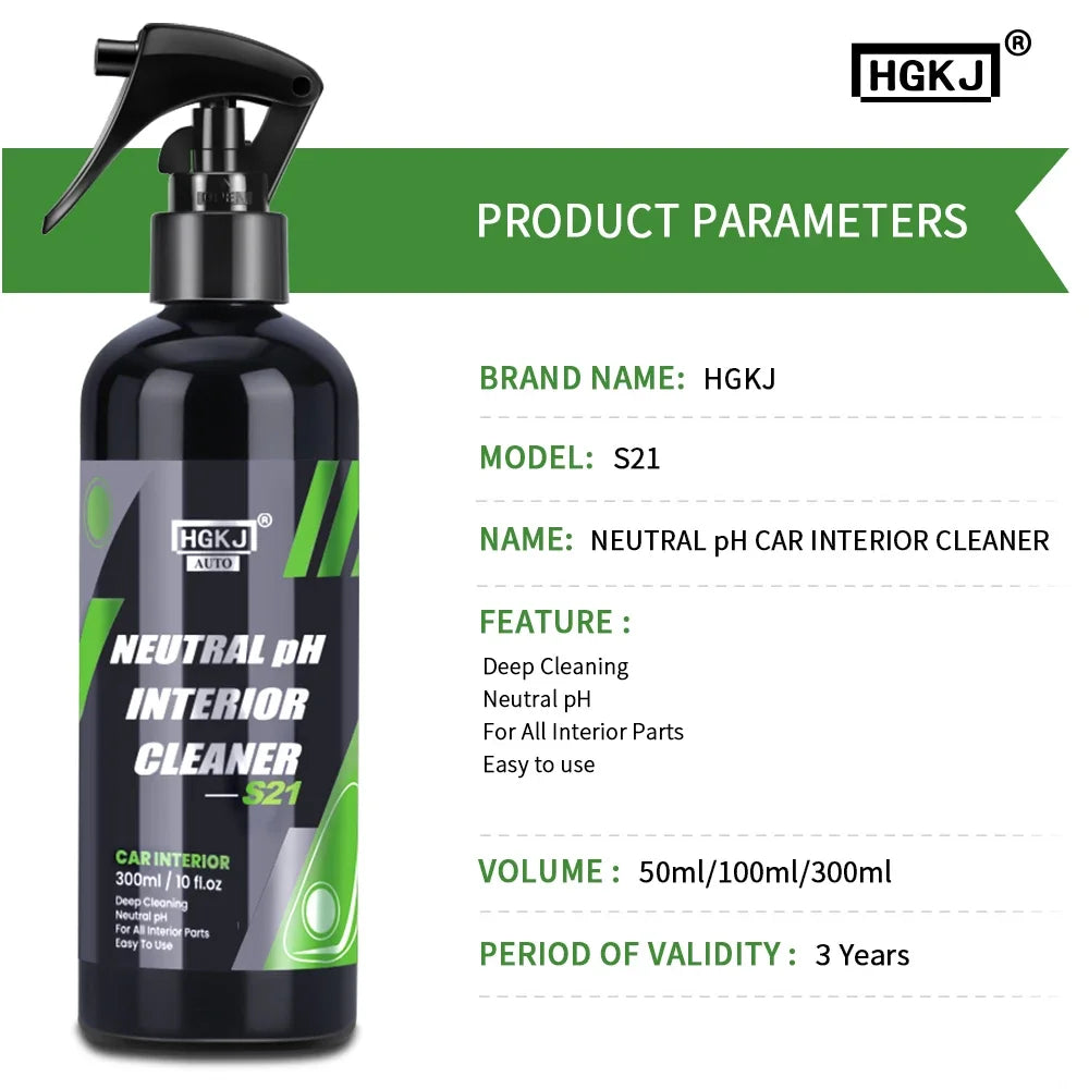 Car Interior Cleaner Agent Ceiling Cleaner Leather Flannel Woven Fabric Water Free Multipurpose Auto Dash Cleaning Tool