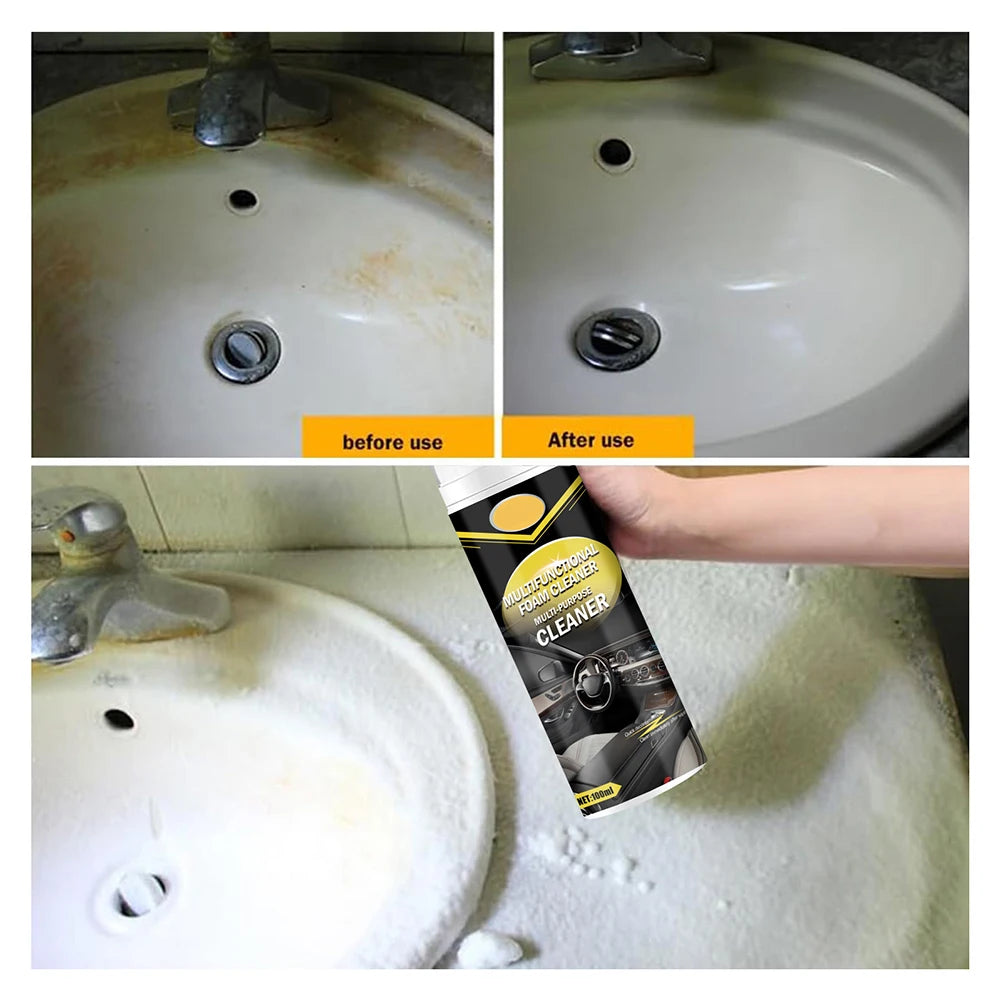 Multifunctional Car Foam Cleaner Auto Seat Cleaning Kit Car Interior Home Wash Leather Spray Foam Clean Maintenance Surfaces