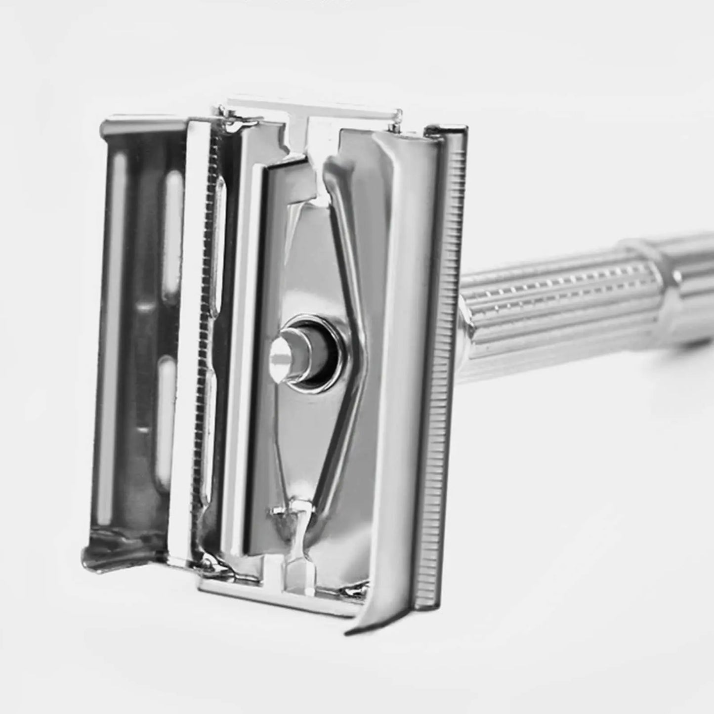 Men's Facial Shavers Barber Manual Razor Stainless Steel Double-Ended Blades Barbershop Razor Stainless Steel Shank with Blades