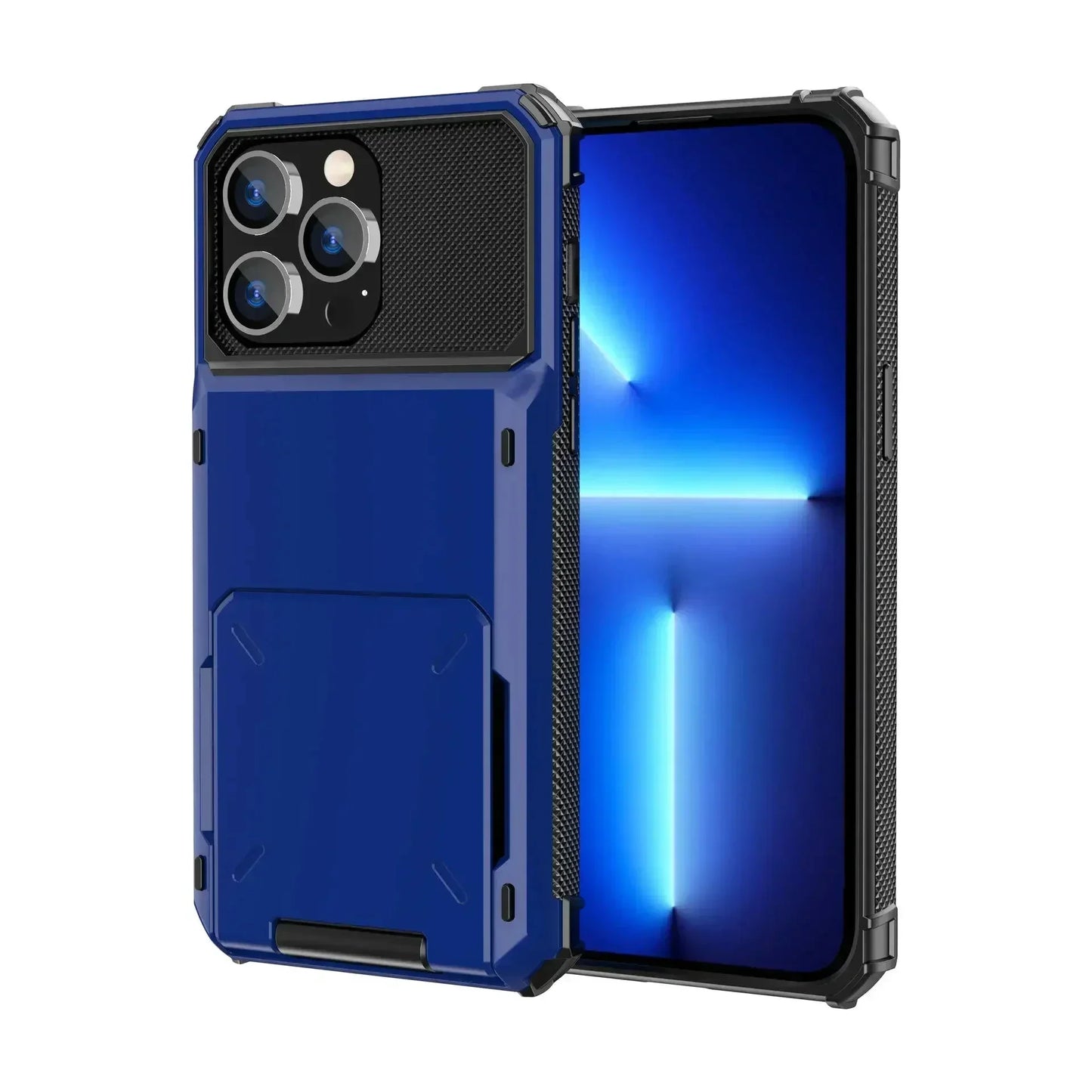 Card Holder Case For iPhone 17 Pro Max 17e 16 Pro Max 15 14 13 12 Heavy Duty Wallet Hidden Flip Slot Protective Hard Back Covers