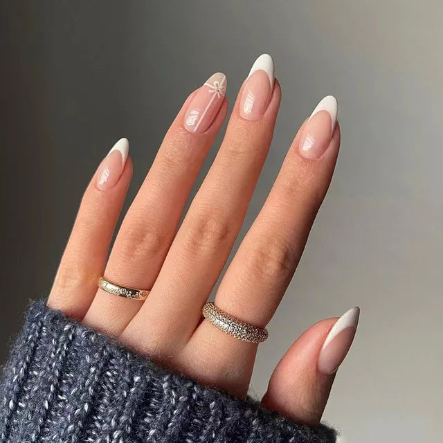 24Pcs Blue Flame Love Wearing False Nails Press On Nail Tips Full Cover Manicure Detachable Special Artificial Fake Nails Art