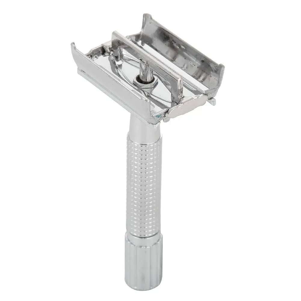 Men's Facial Shavers Barber Manual Razor Stainless Steel Double-Ended Blades Barbershop Razor Stainless Steel Shank with Blades