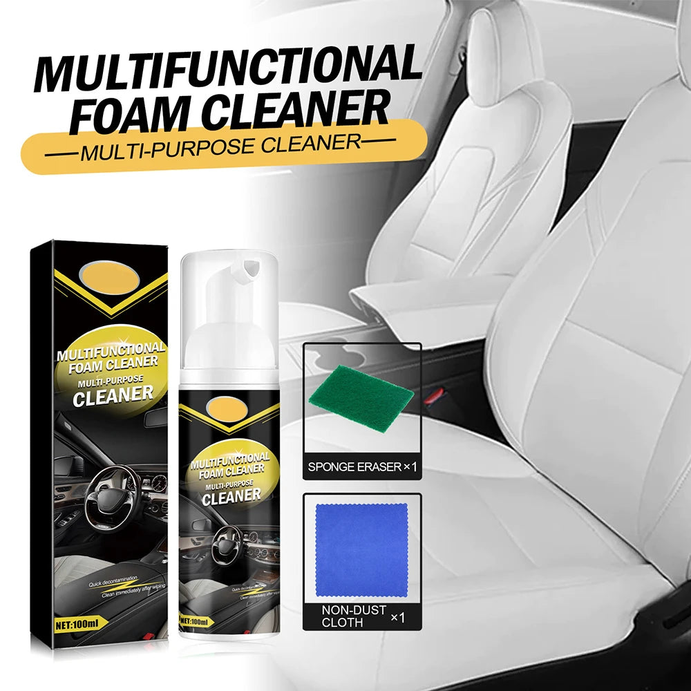 Multifunctional Car Foam Cleaner Auto Seat Cleaning Kit Car Interior Home Wash Leather Spray Foam Clean Maintenance Surfaces