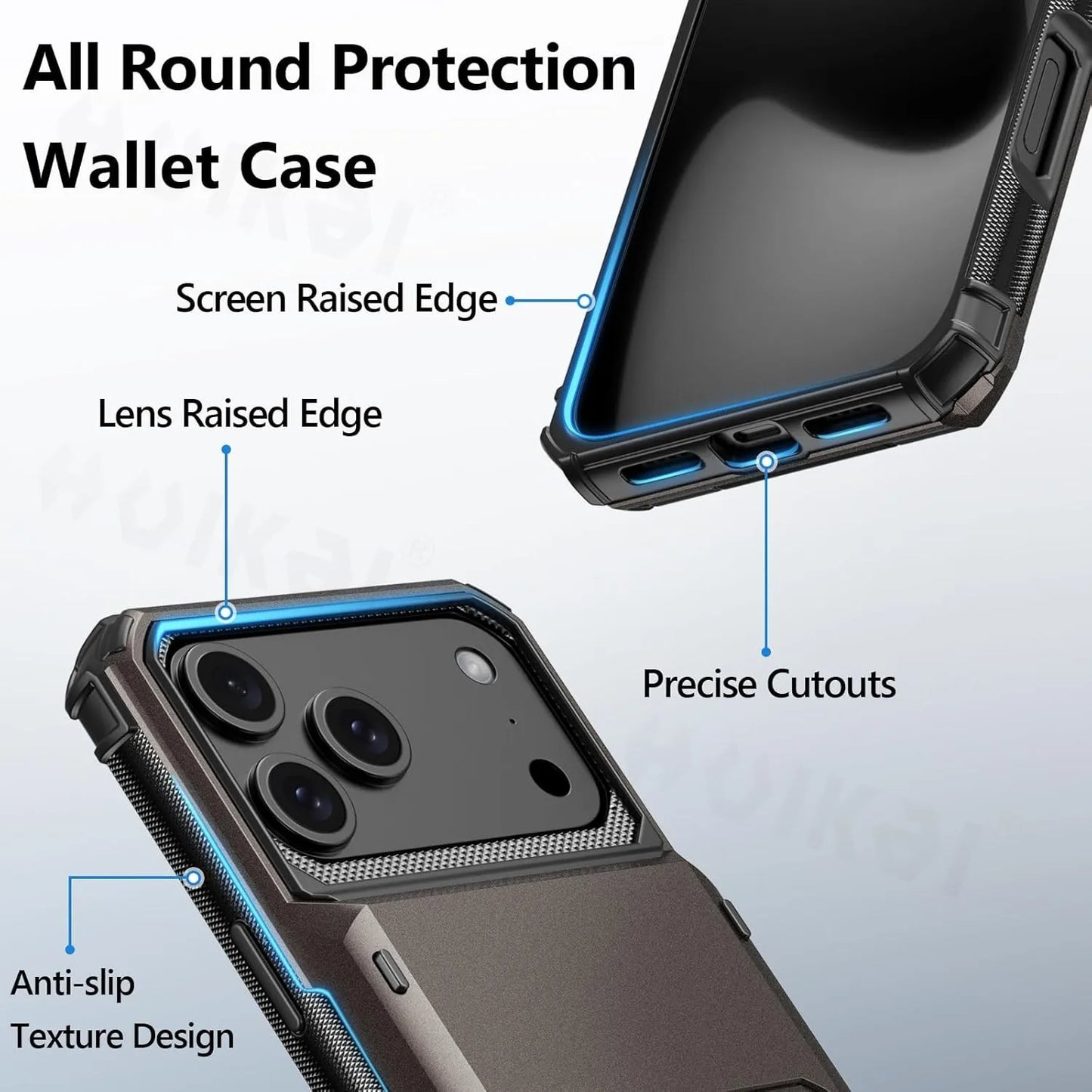 Card Holder Case For iPhone 17 Pro Max 17e 16 Pro Max 15 14 13 12 Heavy Duty Wallet Hidden Flip Slot Protective Hard Back Covers