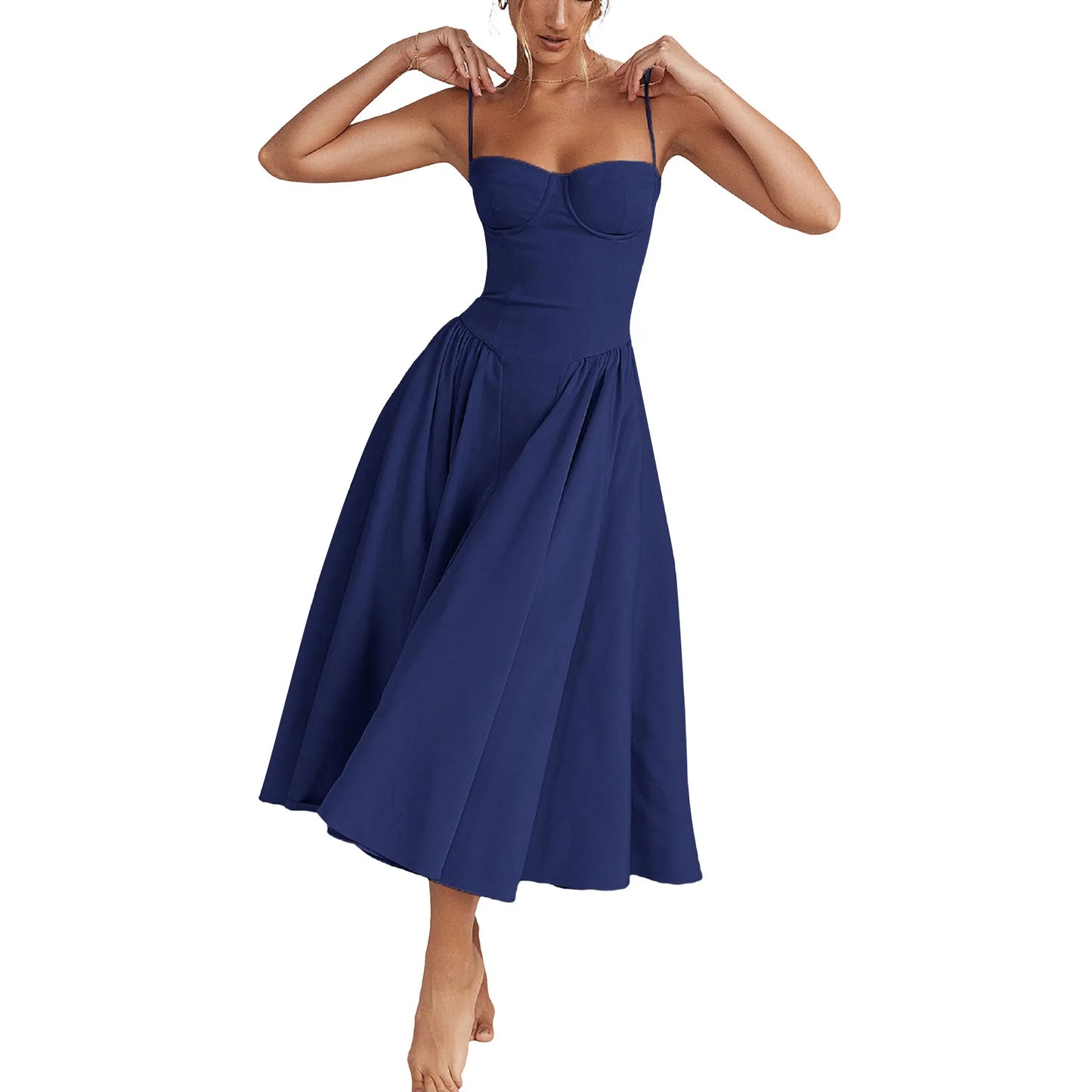 French Retro Dress for Women Sleeveless Dopamine Wear Strappy Dress Fall pring Clothes for Ladies