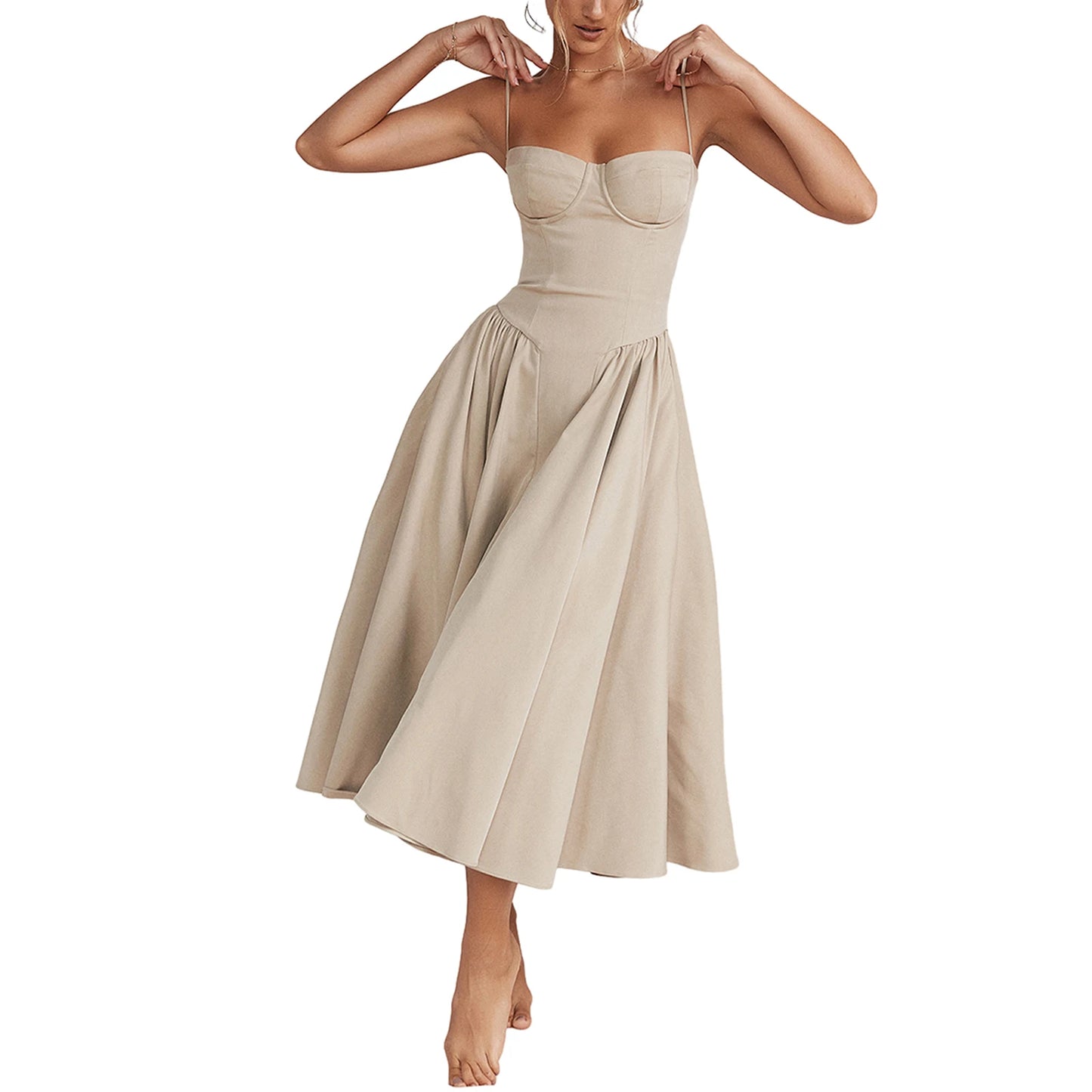 French Retro Dress for Women Sleeveless Dopamine Wear Strappy Dress Fall pring Clothes for Ladies