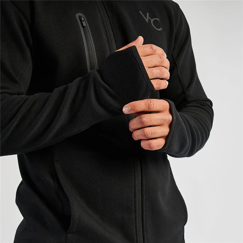Men's Gym Spring and Autumn Sports Suit Streetwear Fitness Zipper Jogging Hooded Hoodie Casual Jacket Cotton Male Clothing