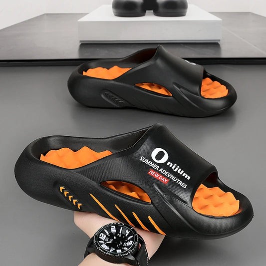 Slippers for Men and Women, New Summer Style, Massage Insoles, Non-Slip, Casual Outdoor Wear, Sports Flip-Flops, Beach Slippers