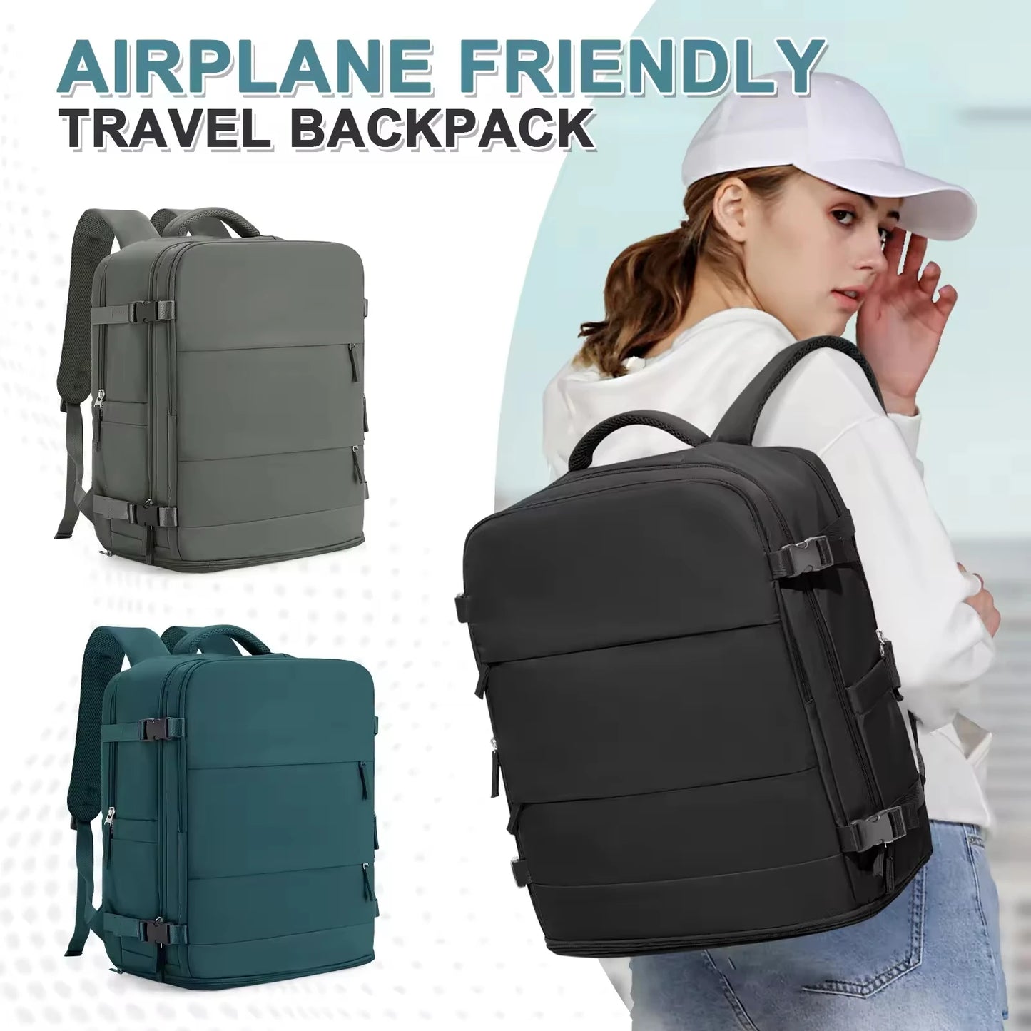 Easyjet 45x36x20 Under Seat Cabin Bags Travel Backpack, Multi-Compartment Carry-On Backpack Men Women Business Notebook Backpack