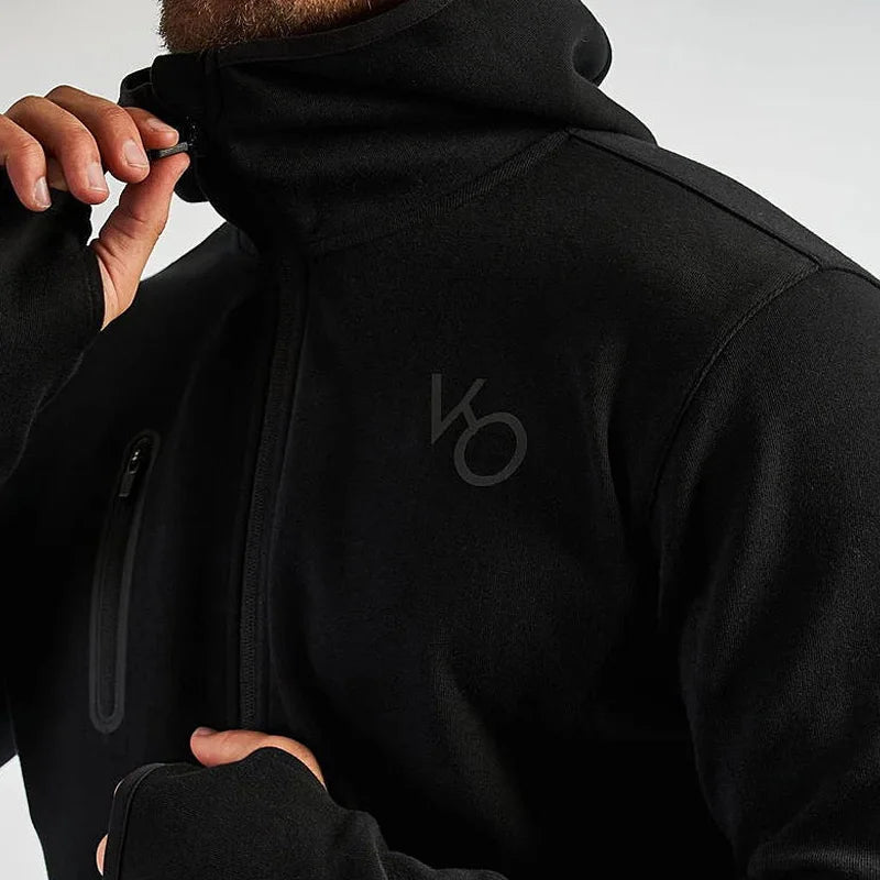 Men's Gym Spring and Autumn Sports Suit Streetwear Fitness Zipper Jogging Hooded Hoodie Casual Jacket Cotton Male Clothing