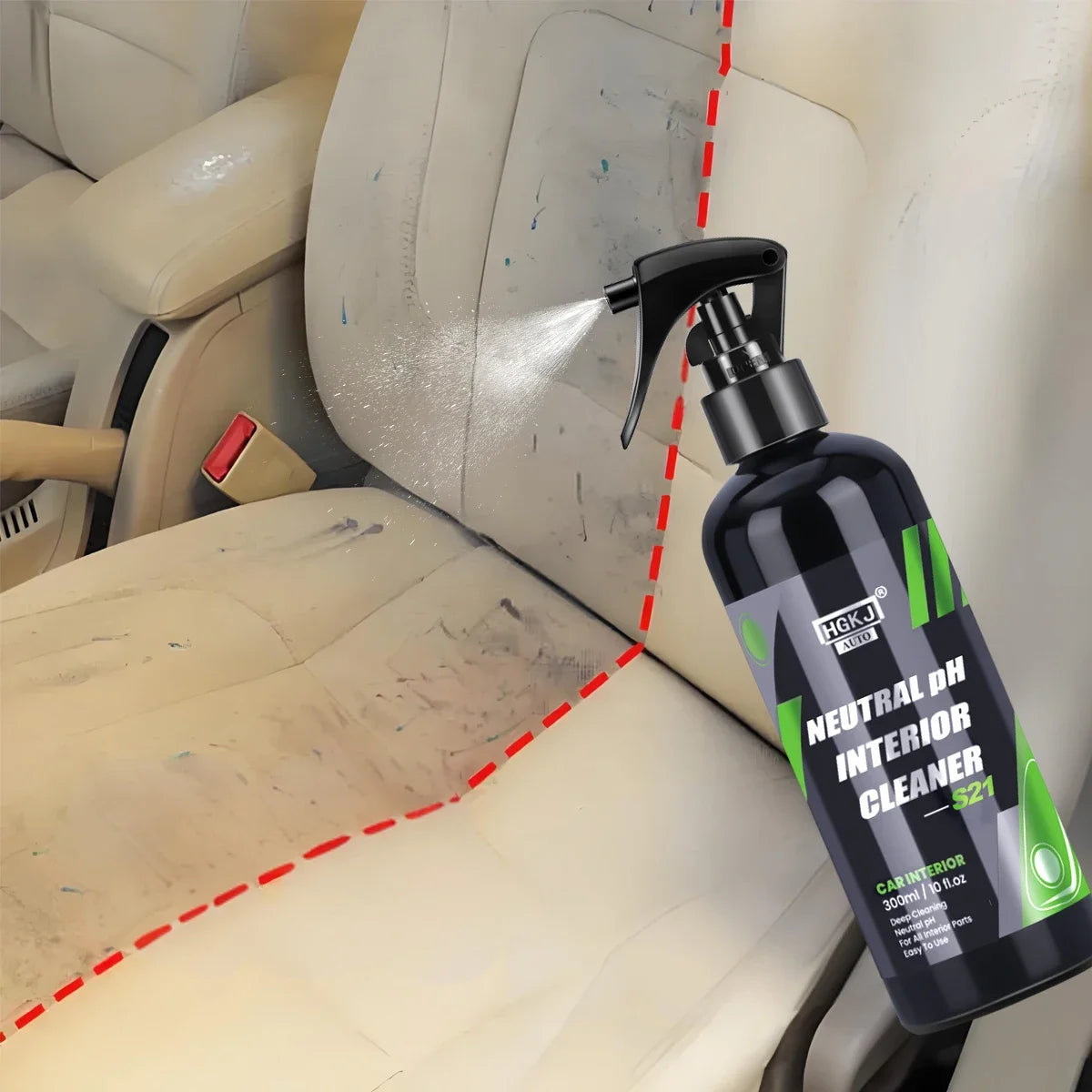 Car Interior Cleaner Agent Ceiling Cleaner Leather Flannel Woven Fabric Water Free Multipurpose Auto Dash Cleaning Tool