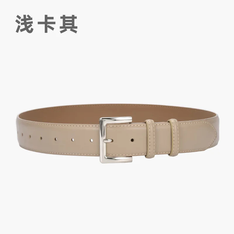 9 Colors Business Women Office Suits Trousers Belts Genuine Cow Leather Corset Dress Shirt Waist Belts Cowhide Femme Ceinture