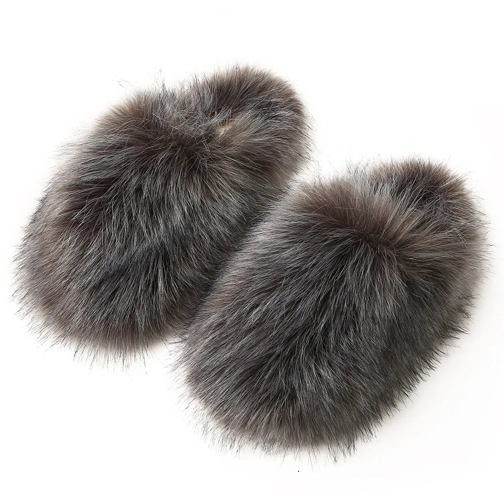 Women's Fuzzy Slippers for Fall and Winter, Home Use, Fleece-Lined, Warm, Faux Fur, Non-Slip, Toe-Covered, Fuzzy Slippers