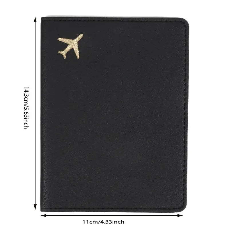 Luxury Gold Airplane Passport Cover Custom Name Men Women Business Passport Holder Personalized Logo Initials Travel Accessories