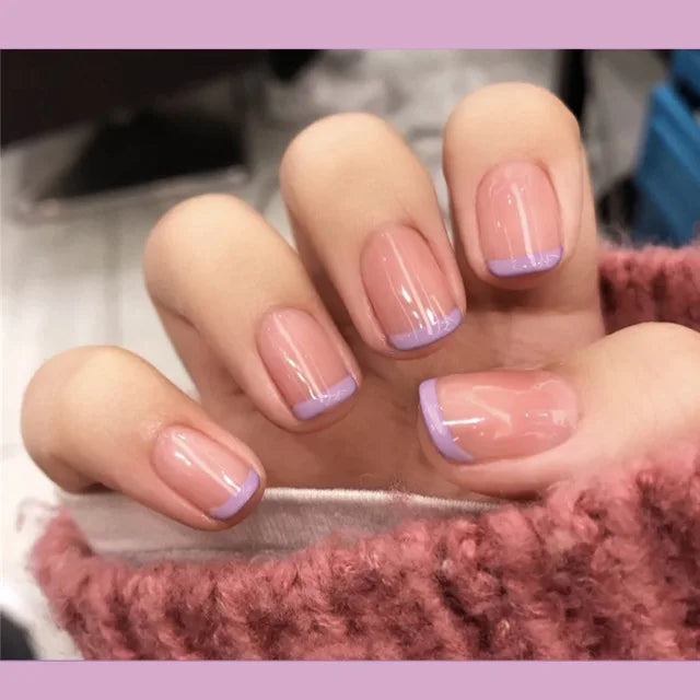 24Pcs Blue Flame Love Wearing False Nails Press On Nail Tips Full Cover Manicure Detachable Special Artificial Fake Nails Art