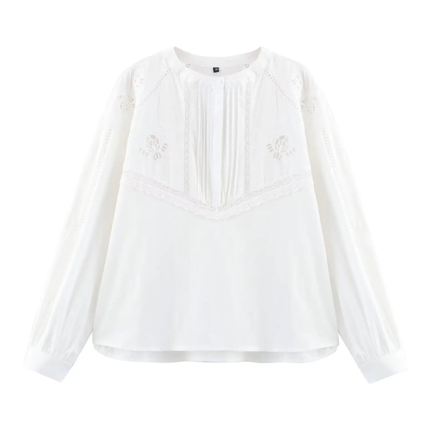 KONDALA Women Elegant Embroidered Set White Shorts Set O-Neck Loose Shirt Lace Shorts 2025 Summer Fashion High Street Shorts Set