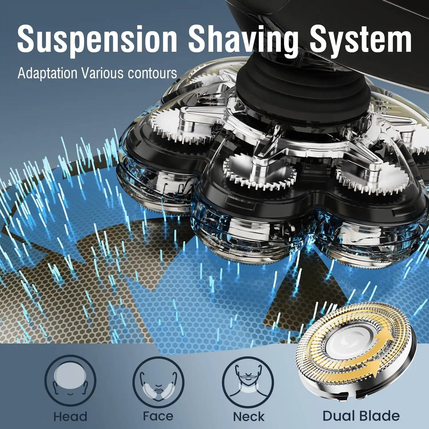 Head Shavers for Bald Men Magnetic Electric Razor 7D Rotary Shaver With Detachable Heads Waterproof Shaving Machine