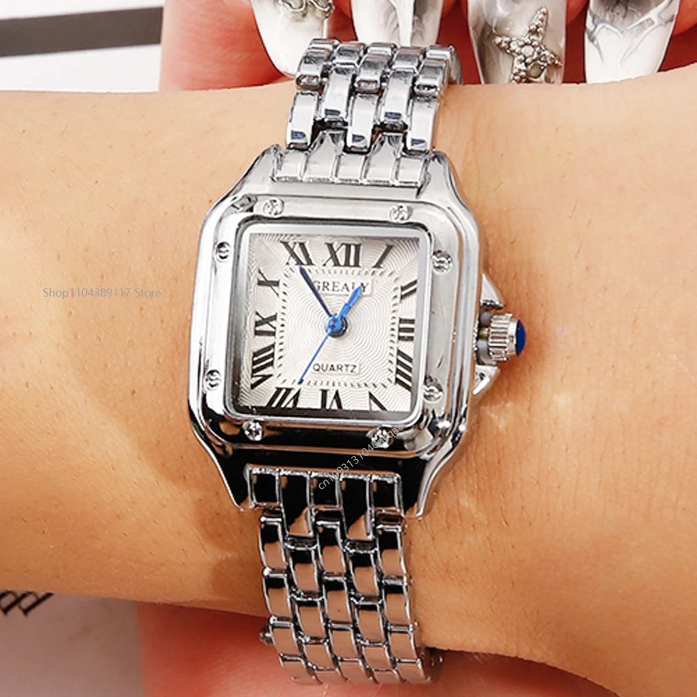 Ladies Fashion Casual Quartz Watch Women Business Stainless Steel Strap Watch