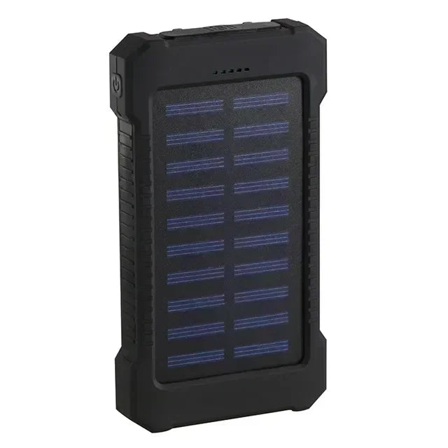 200000mAh Portable Solar Power Bank, External Battery, Fast Charging, Waterproof, with SOS Flashlight Emergency Power Supply New