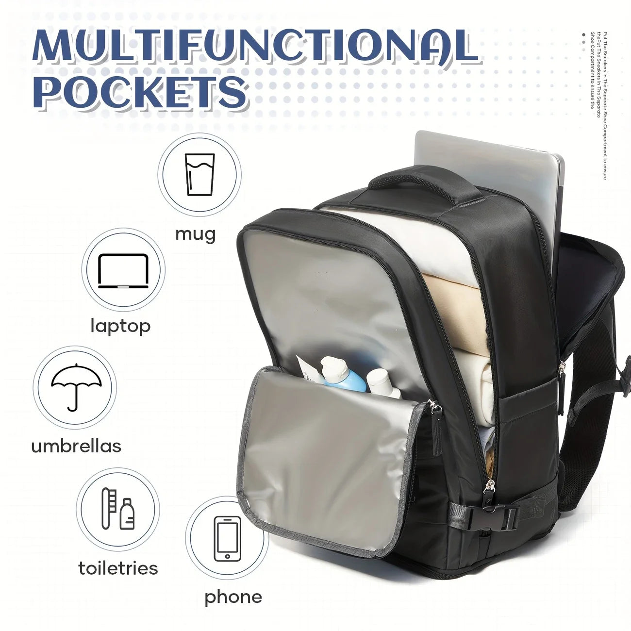 Easyjet 45x36x20 Under Seat Cabin Bags Travel Backpack, Multi-Compartment Carry-On Backpack Men Women Business Notebook Backpack